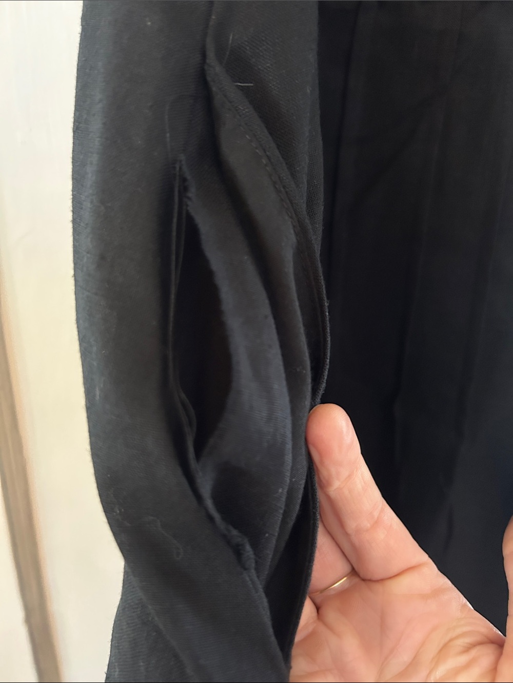 Disturbia NWT black linen blend dress Viking embroidery as-is read description - Picture 5 of 10